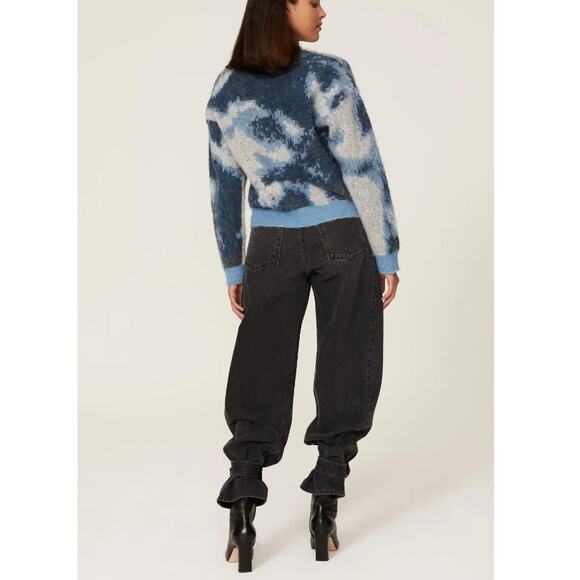 THE KOOPLES X RTR Blue Colorblock Knit Pullover Sweater Size S - Picture 2 of 9